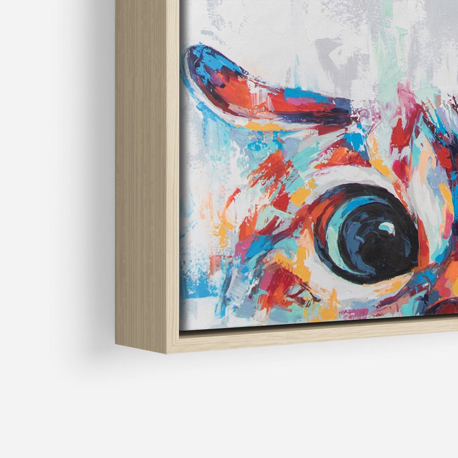 Obraz w ramie 50x70 - Co ja Widzę - obraz olejny, śmieszny obraz kota - rama drewno