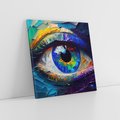 Obraz na płótnie 40x40 - Mistyka Tęczowego Oka - oko, obraz olejny