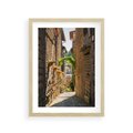 Plakat w ramie 30x40 - Włoska uliczka w perspektywie - Włochy, uliczka - rama drewno
