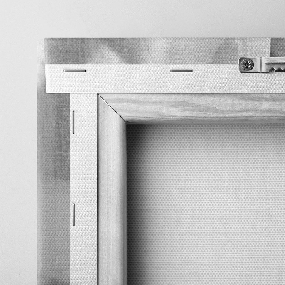 Obraz na płótnie 120x80 - Za Firanką - czarno białe zdjecie, piękny portret eterycznej kobiety