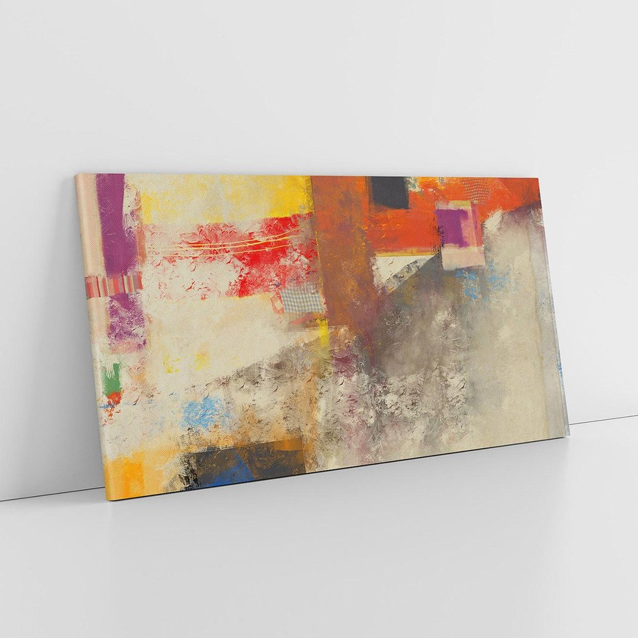 Obraz na płótnie 120x60 - Abstrakcja olejna - kształty i kolory - abstrakcja, olejna