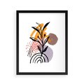 Plakat w ramie 40x50 - Migocące Bezgraniczności - abstrakcyjna sztuka, liść monstery - rama czarna