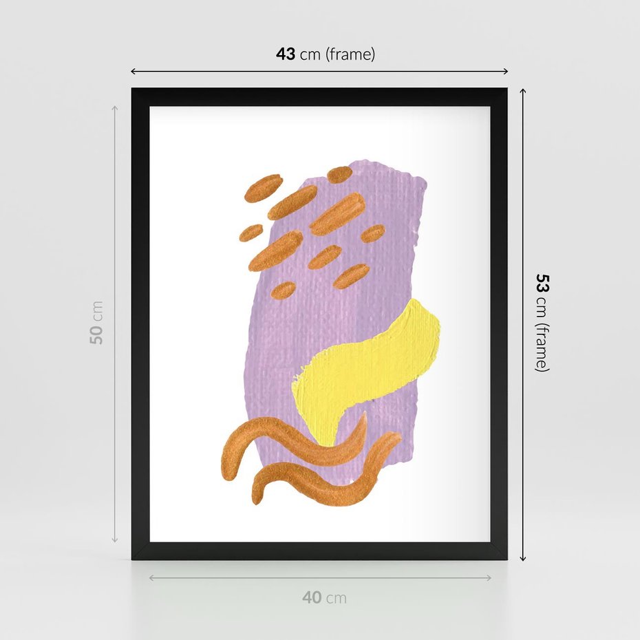 Plakat w ramie 40x50 - Kolorowe Pastelowe Spektrum - akwarela, minimalizm - rama czarna