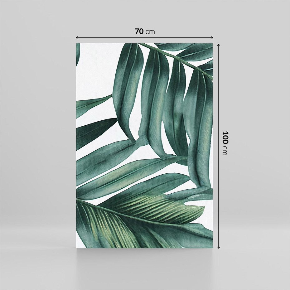 Obraz na płótnie 70x100 - Ruchome liście czasu - liście palmy, tropikalne