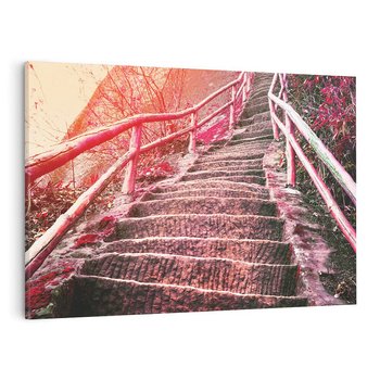 Obraz na płótnie 120x80 - Schody prowadzące do nieznanych ścieżek - schody, ścieżka