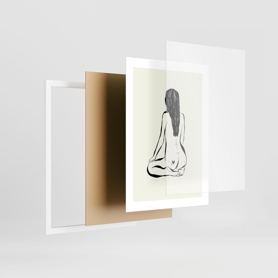 Plakat w ramie 30x40 - Minimalistyczna Piękność: Kobieta w Sztuce - grafika minimalizm, rysunek kobiety - rama biała