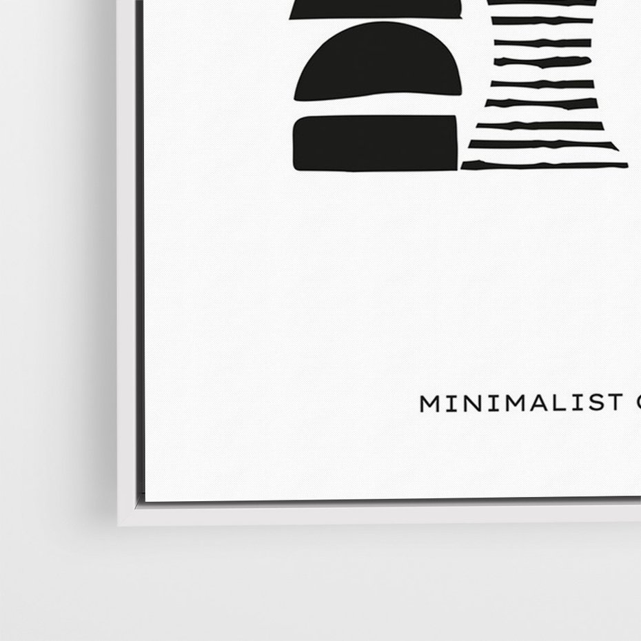 Obraz w ramie 70x100 - Taniec Dziwacznych Kresek - minimalistyczny plakat, czarno biały - rama biała