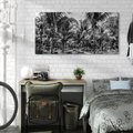 Obraz na płótnie 100x50 - Mroczna Ścieżka Tropików - czarno biała fotografia, ścieżka pośród palm