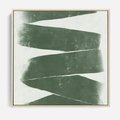 Obraz w ramie 50x50 - Zielone Refleksje - abstrakcja, zgaszony zielony kolor - rama drewno