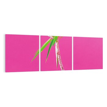 Obraz na płótnie 90x30 - Retro Stylizacja - palma, liście