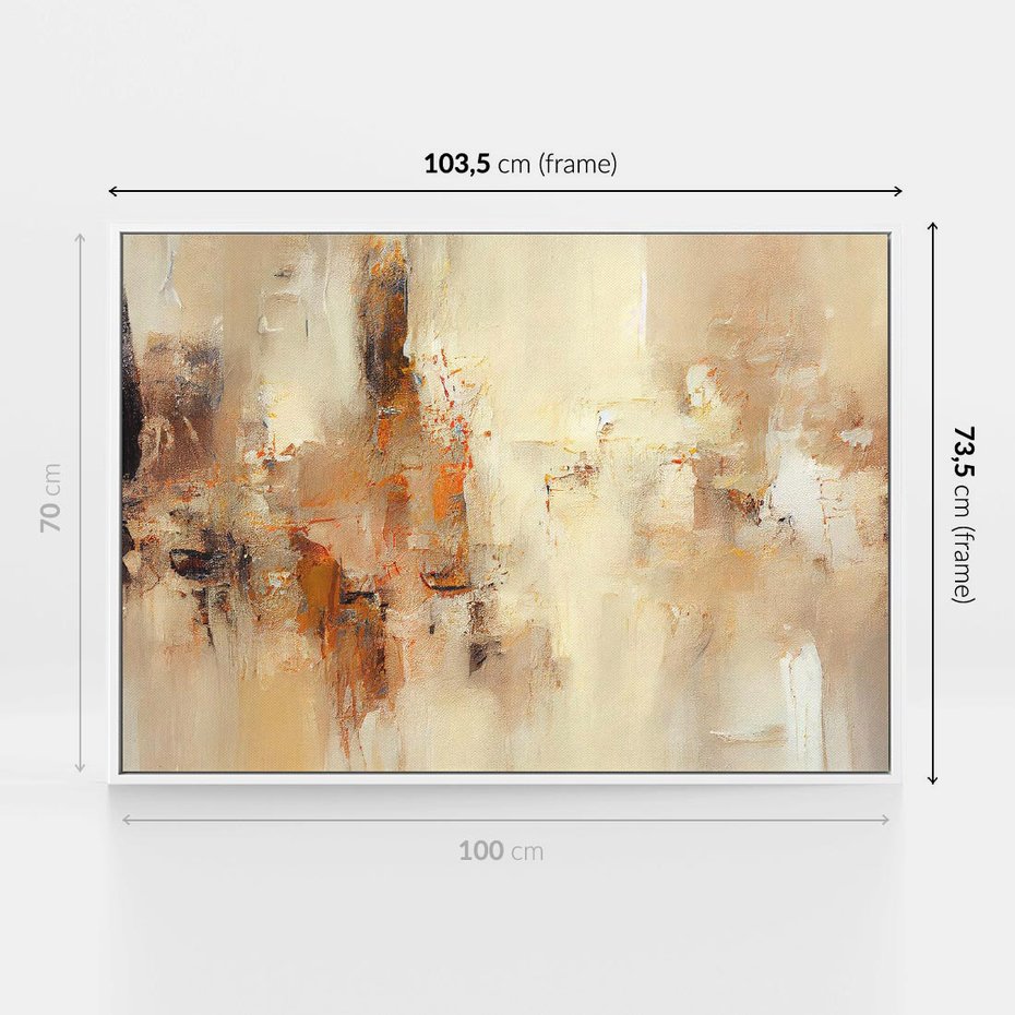 Obraz w ramie 100x70 - Odbicie utraconych barw - abstrakcja, tekstury farb - rama biała