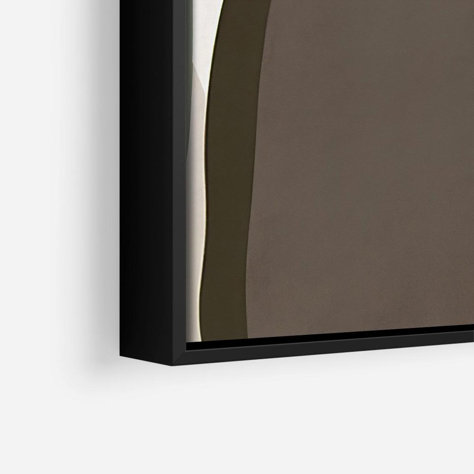 Obraz w ramie 50x50 - Fale w Zieleni - abstrakcyjne kształty, zgaszona zieleń - rama czarna