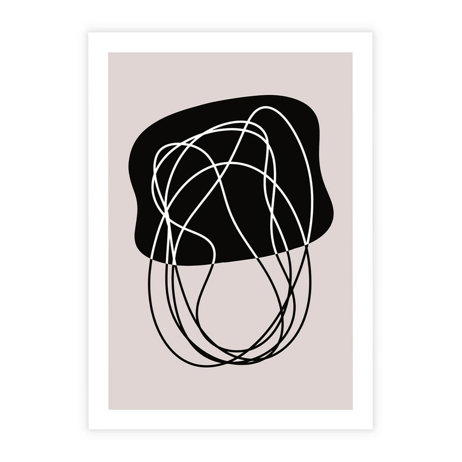 Plakat bez ramy 50x70 - Abstrakcyjne Harmonie - abstrakcyjne szkicowane linie, minimalizm