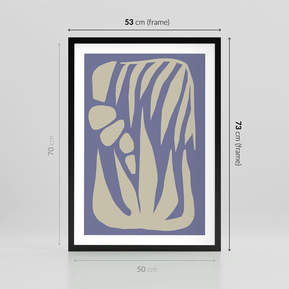 Plakat w ramie 50x70 - Kształty Niewidzialnych Granic - abstrakcyjna sztuka, skandynawski styl - rama czarna