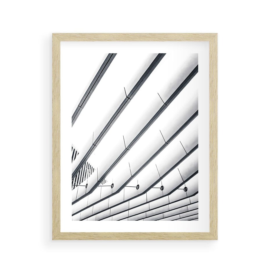 Plakat w ramie 40x50 - Czarno-Biała Fotografia Architektury - nowoczesna architektura, bialo czarny - rama drewno