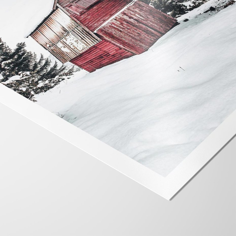 Plakat bez ramy 21x30 - Domek w Śnieżnych Górach - domek, góry