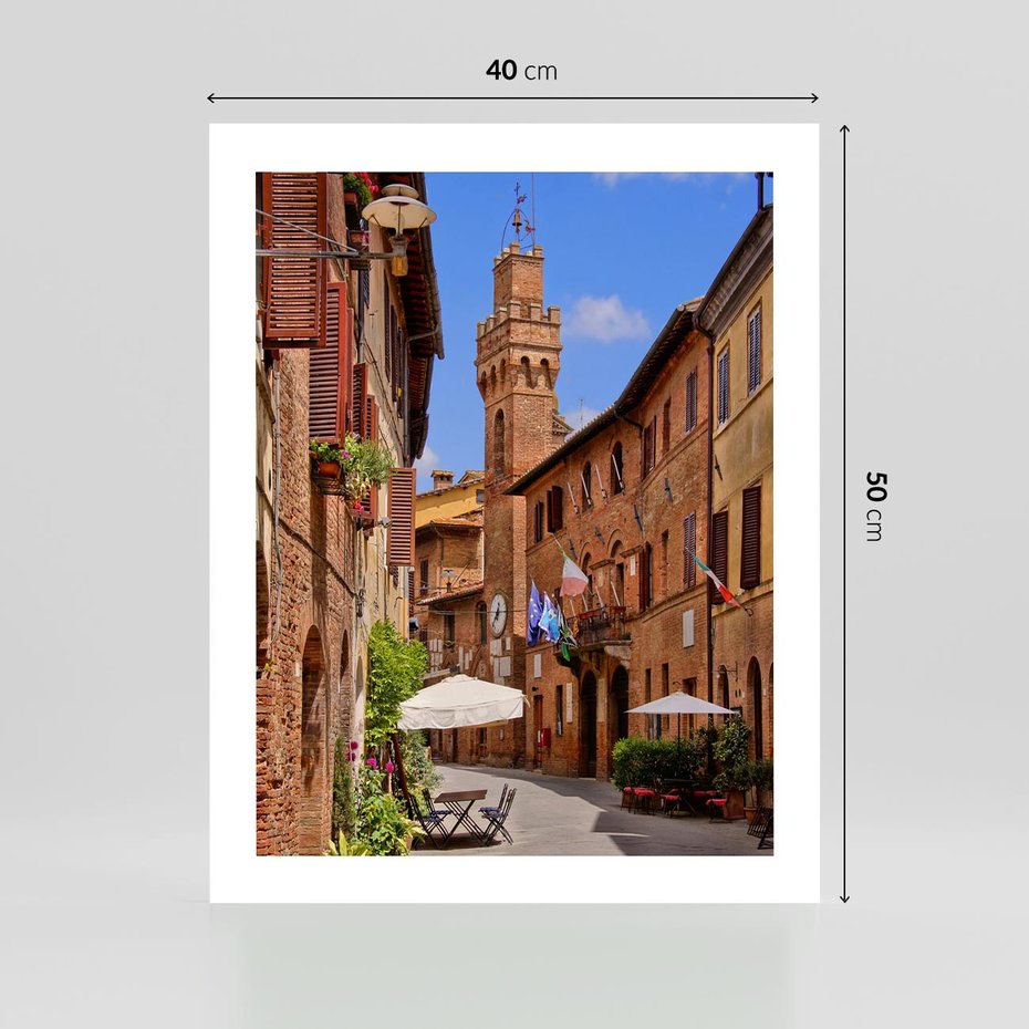Plakat bez ramy 40x50 - Urok włoskich uliczek - włoskie, uliczki