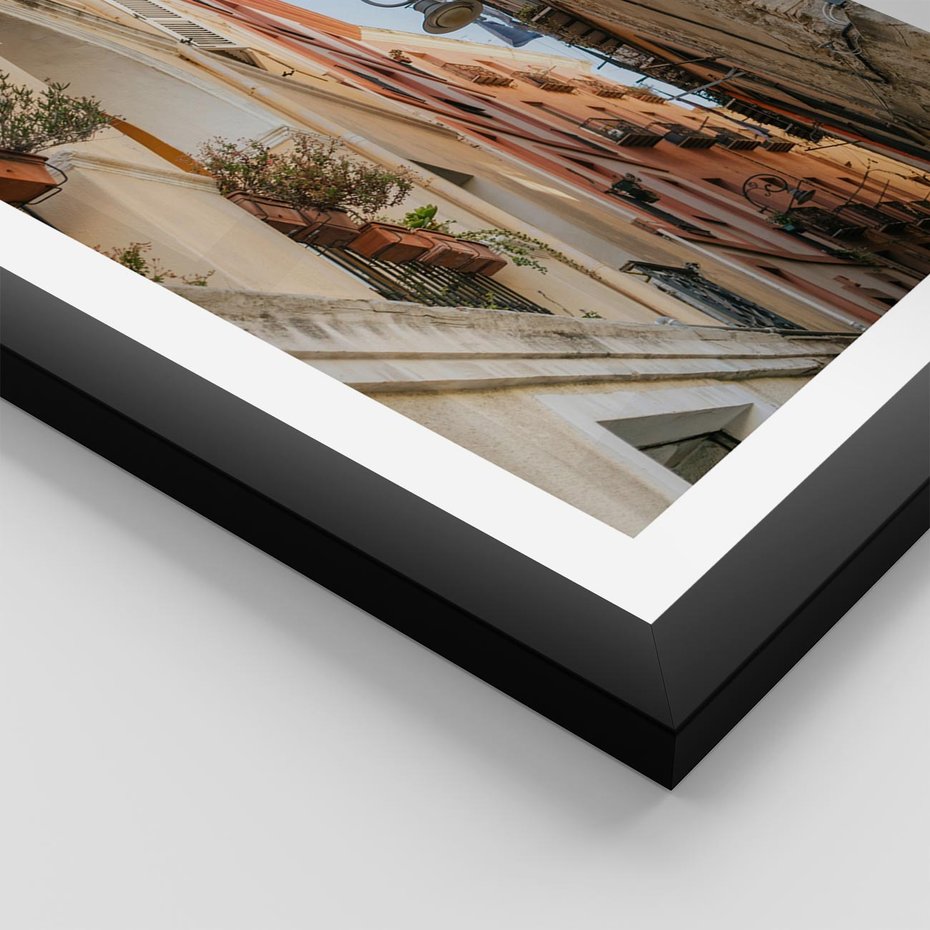 Plakat w ramie 30x40 - Włoskie uroki - włoskie, uliczki - rama czarna