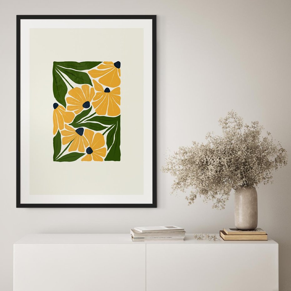 Plakat bez ramy 30x40 - Abstrakcyjne Echa - kwiaty, rośliny