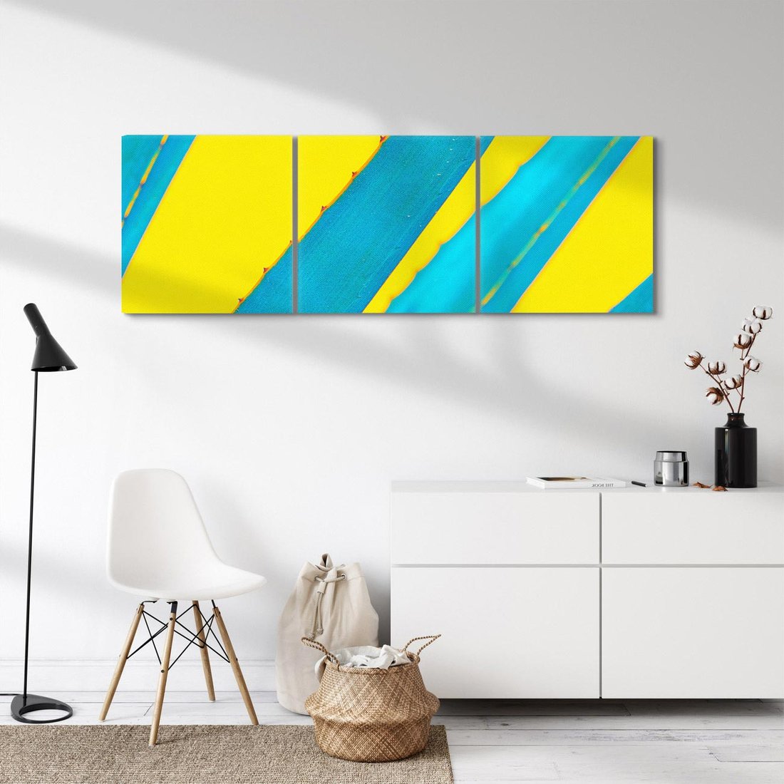 Obraz na płótnie 90x30 - Świeżość Natury - aloes, liście