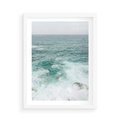 Plakat w ramie 50x70 - Wzburzony Żywioł - morze, ocean - rama biała