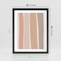 Plakat w ramie 40x50 - Tęczowa Zgaszona Aura - abstakcyjne tęczowe pasy, delikatne odcienie beżu - rama czarna