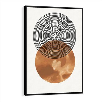 Obraz w ramie 70x100 - Taniec Okręgów - boho obraz, geometria - rama czarna