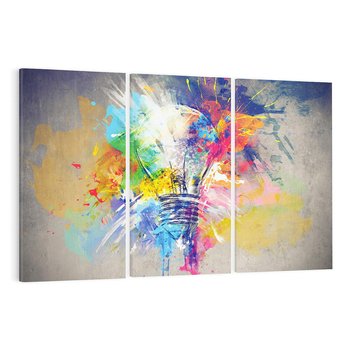 Obraz na płótnie 120x80 - Kolory Kreatywnej Koncepcji - abstrakcyjna grafika, szkic żarówki