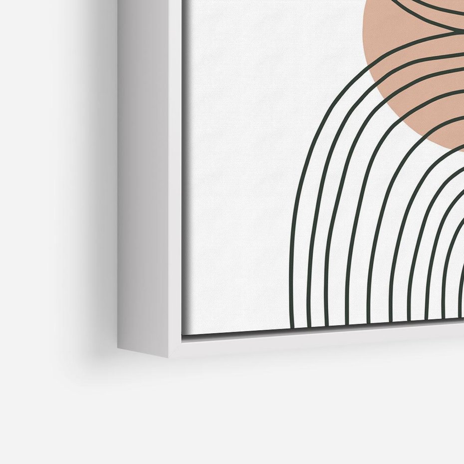 Obraz w ramie 50x50 - Przenikające Widzenia - półkola, koło - rama biała