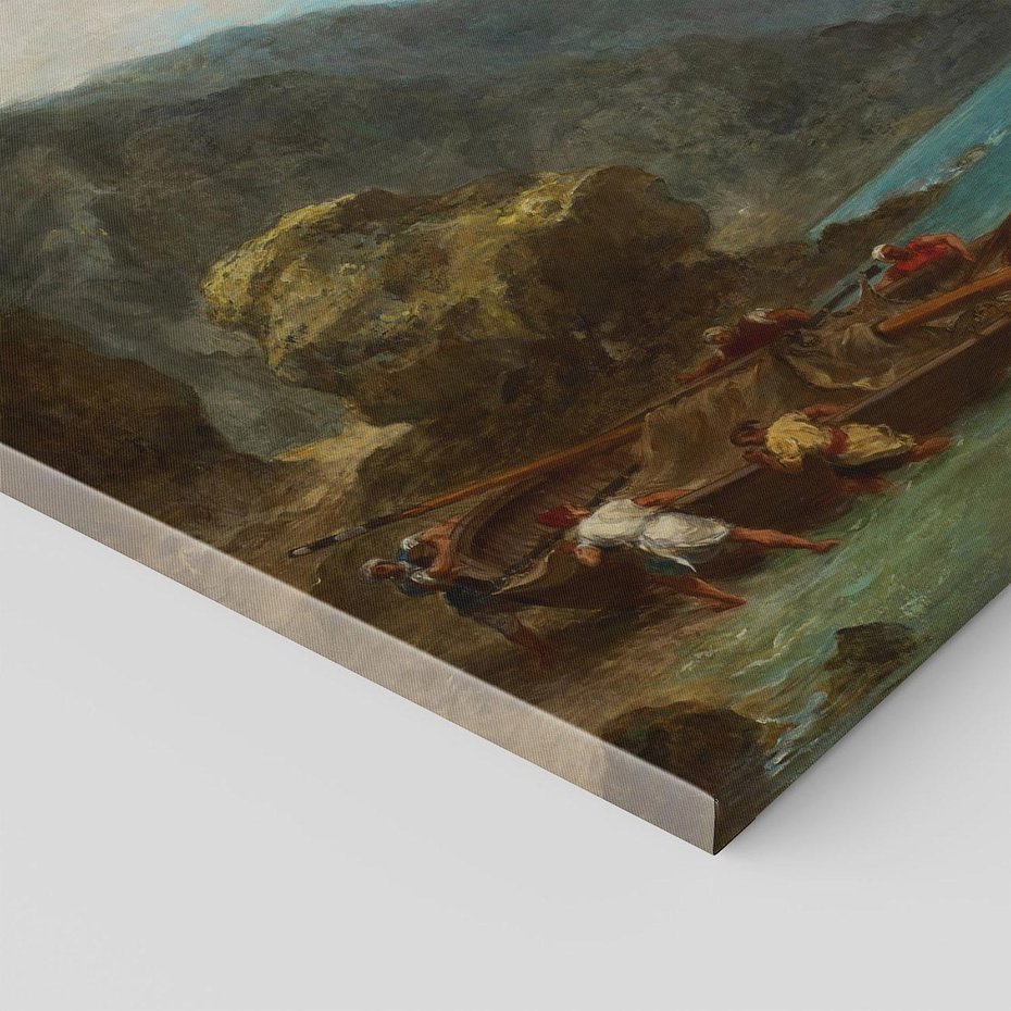 Obraz na płótnie 70x70 - "View of Tangier from the Seashore" Eugène Delacroix - Reprodukcja - reprodukcja, obraz na płótnie