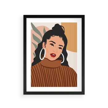 Plakat w ramie 50x70 - Kobiece Wibracje - nowoczesny plakat, styl retro - rama czarna