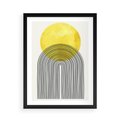 Plakat w ramie 50x70 - Słoneczne Odbicia - geometria, żółte koło - rama czarna