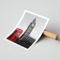 Plakat bez ramy 21x30 - Budka telefoniczna przed Big Benem - budka, Londyn