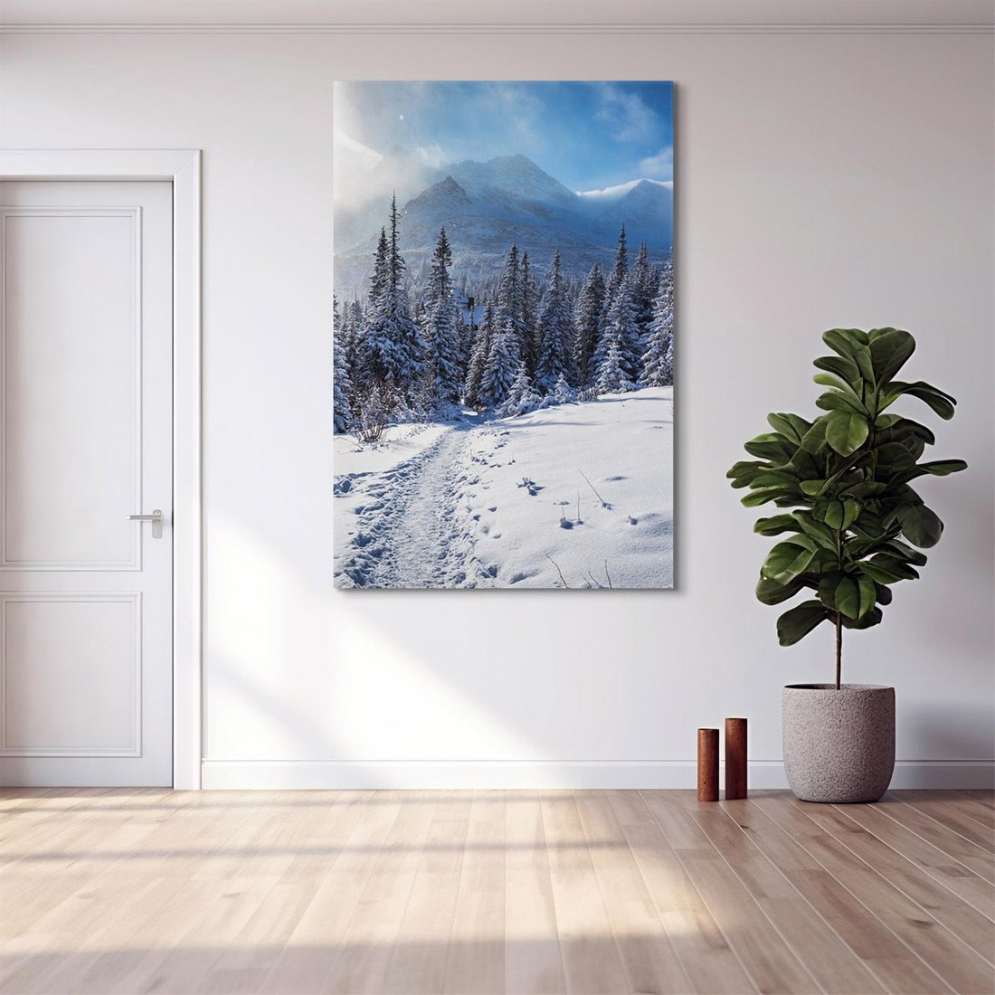 Obraz na płótnie 70x100 - Zimowe góry w lesie - góry, zima
