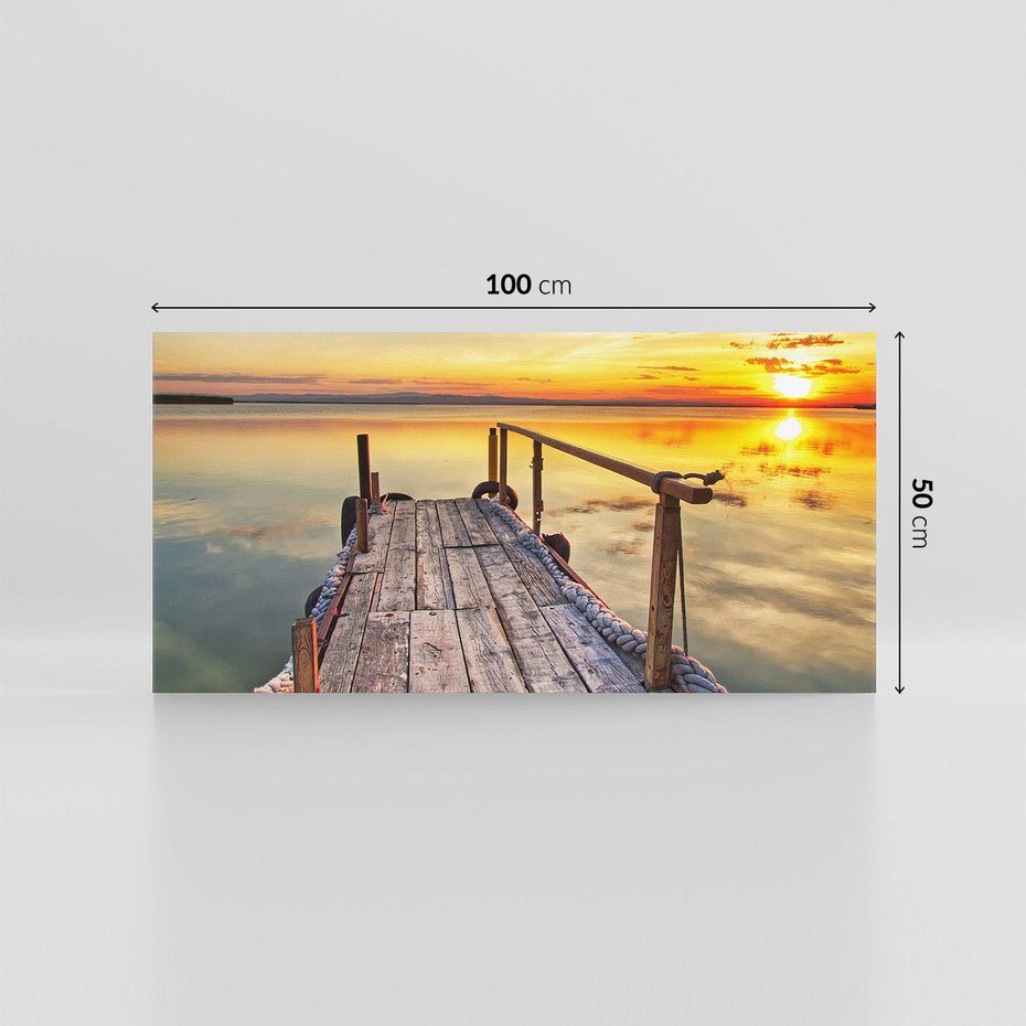 Obraz na płótnie 100x50 - Spokojny pomost nad jeziorem - pomost, jezioro