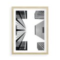 Plakat w ramie 50x70 - Architektoniczna Symetria - architektura, wysoki wieżowiec - rama drewno