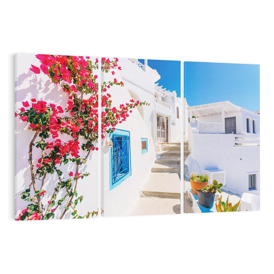 Obraz na płótnie 120x80 - Piękno miasta nad morzem - Grecja, uliczka