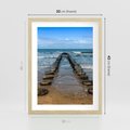 Plakat w ramie 30x40 - Falochron na brzegu morza - falochron, morze - rama drewno