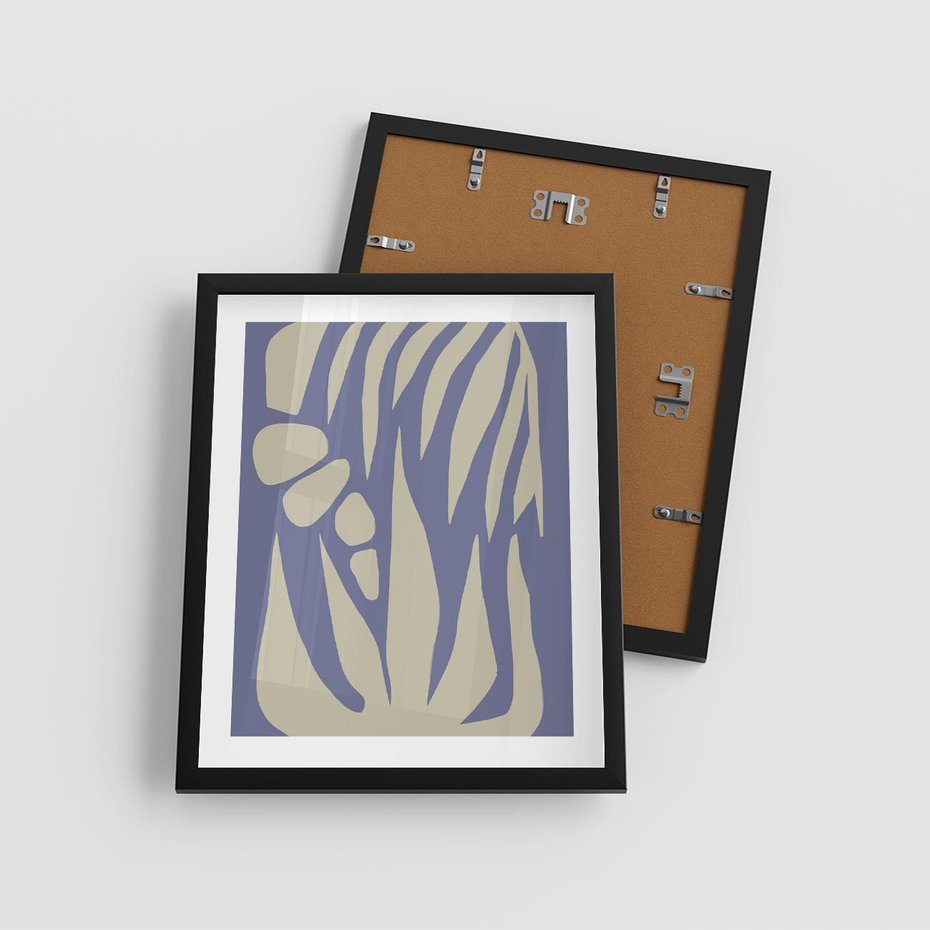 Plakat w ramie 40x50 - Kształty Niewidzialnych Granic - abstrakcyjna sztuka, skandynawski styl - rama czarna