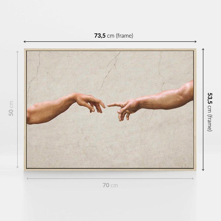 Obraz w ramie 70x50 - Antyczna Twórczość - inspiracja, Michał Anioł - rama drewno