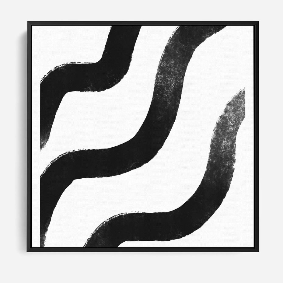 Obraz w ramie 50x50 - Wibracje Plam - abstrakcja, minimalizm - rama czarna