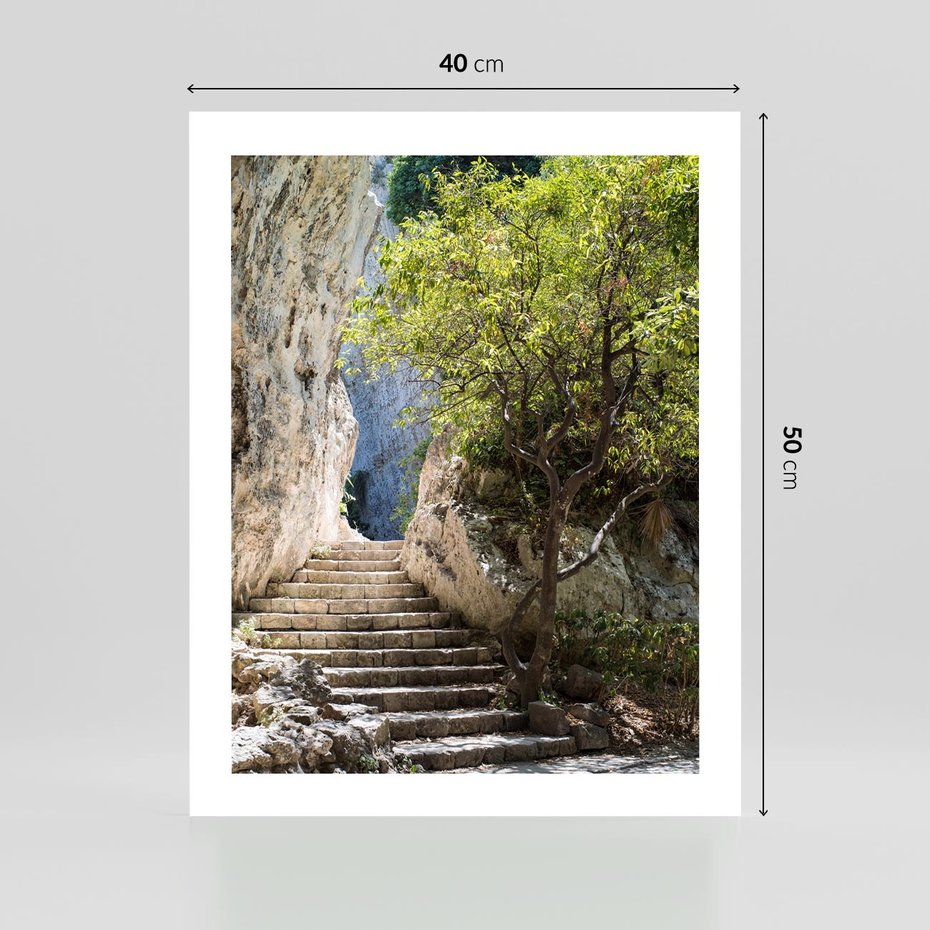 Plakat bez ramy 40x50 - Krok po kroku do celu - schody, perspektywa