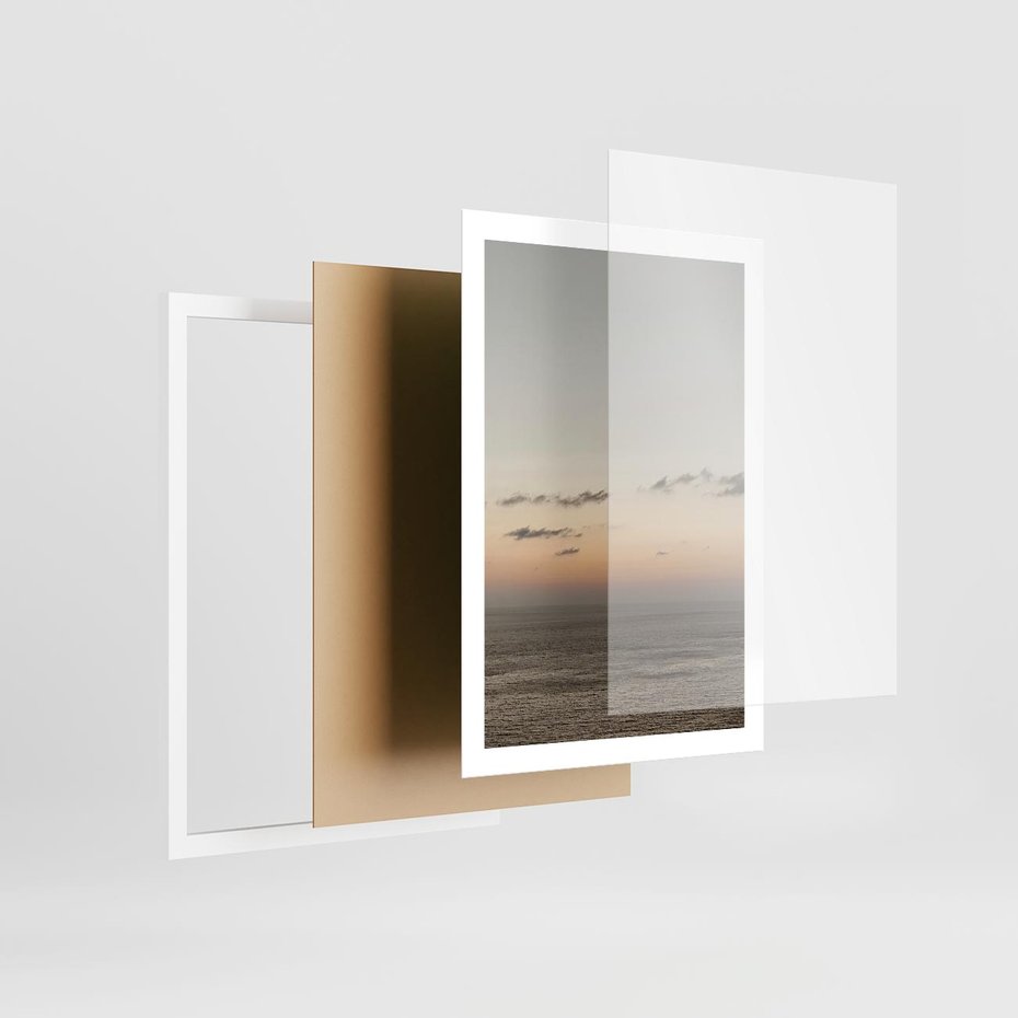 Plakat w ramie 50x70 - Chwila Romantyzmu - morze, niebo - rama biała