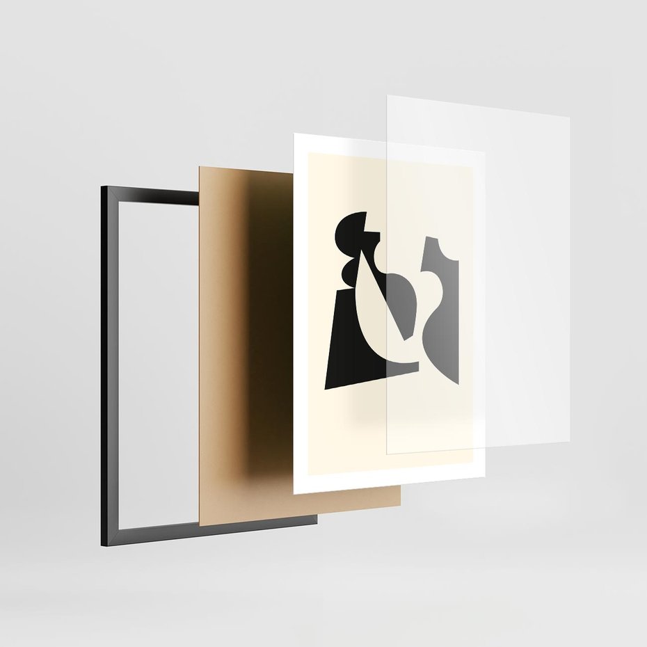 Plakat w ramie 50x70 - Tajemnicze Spektrum - abstrakcyjne kształty, geometria - rama czarna