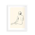 Plakat w ramie 30x40 - Akt w Minimalizmie - kobieta akt, minimalizm - rama biała