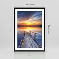 Plakat w ramie 50x70 - Zachód słońca na pomostcie - pomost, zachód - rama czarna