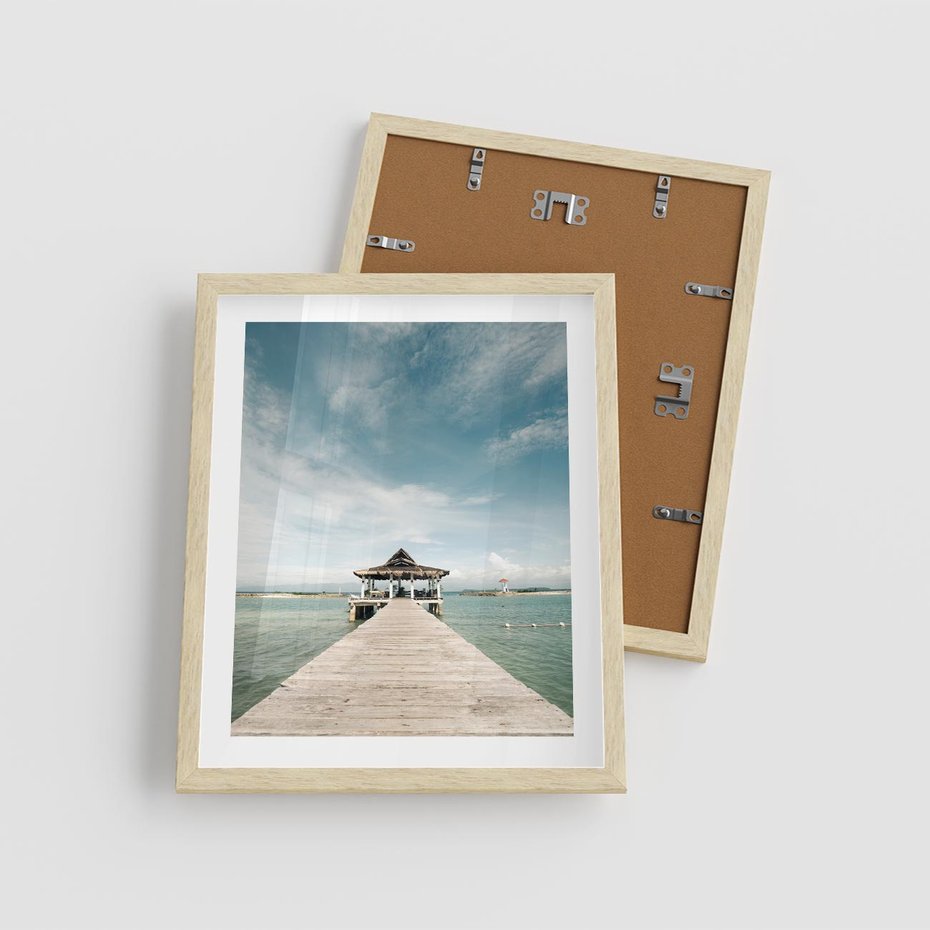 Plakat w ramie 40x50 - Magia Morza i Piękno Plaży - Hawaje, morze - rama drewno