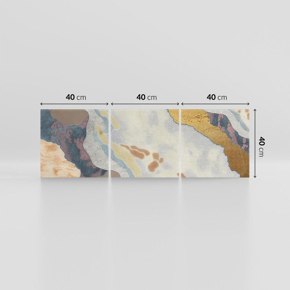 Obraz na płótnie 120x40 - Melancholijne oddechy pędzla - abstrakcyjne formy, zgaszone kolory