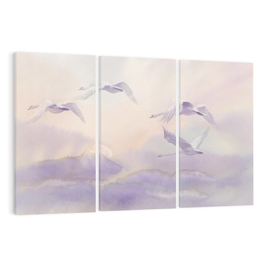 Obraz na płótnie 120x80 - Ruchoma cisza widzenia - akwarela, subtelene