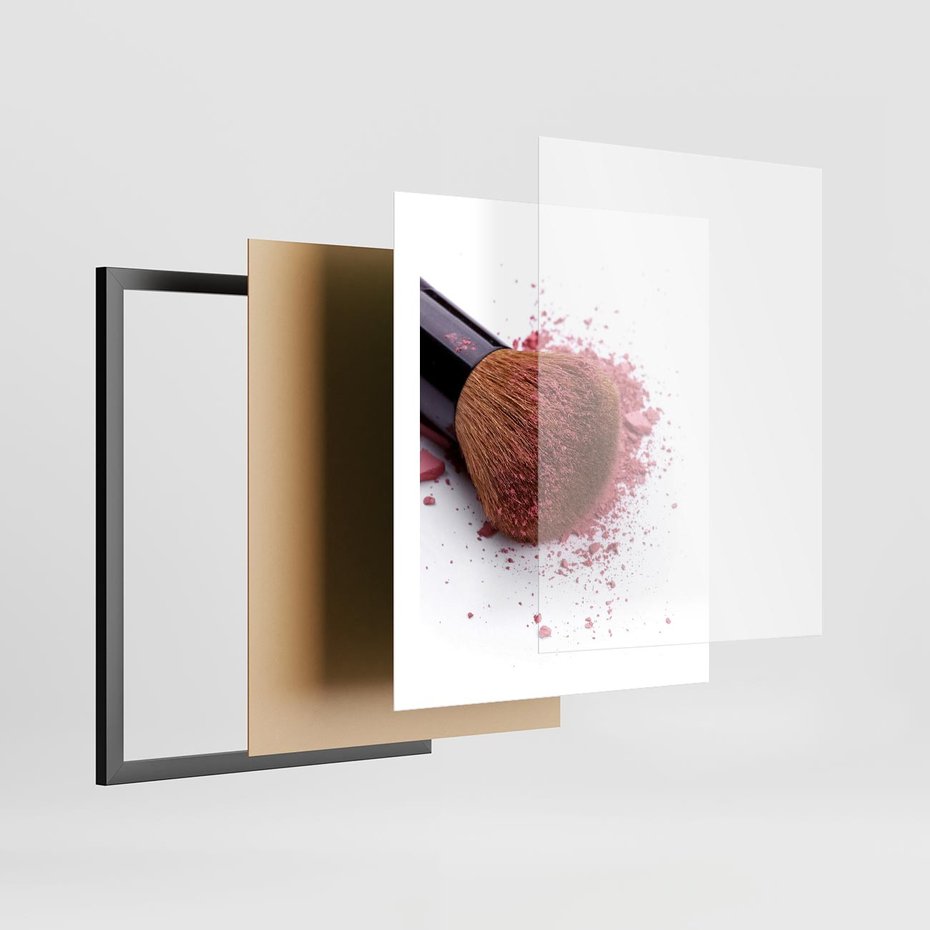 Plakat w ramie 40x50 - Makijaż w kolorze pędzla - makijaż, pędzel - rama czarna